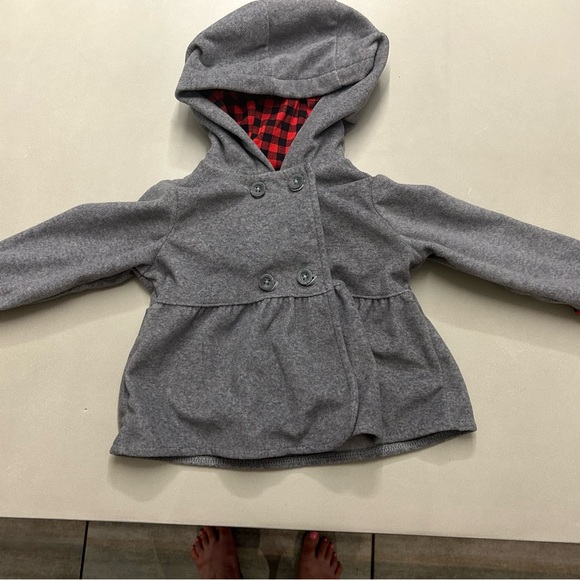 Carters grey pea style jacket with black/red detailing on sleeves and hood - Picture 5 of 9